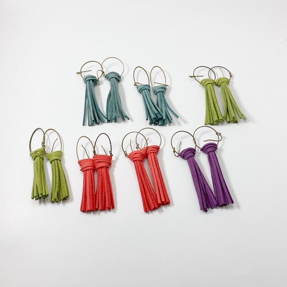Faux Suede Earrings (all 7 pairs for $12) - Picture 1 of 1